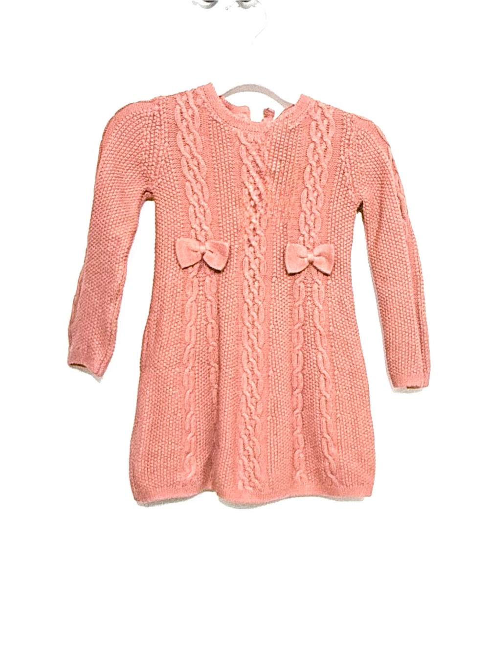 Tommy Bahama Pink Cable Knit Bow Sweater Dress